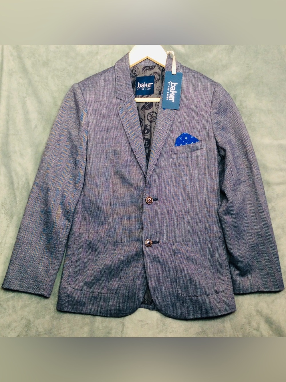 Baker by Ted Baker Men's Blue Heathered Blazer